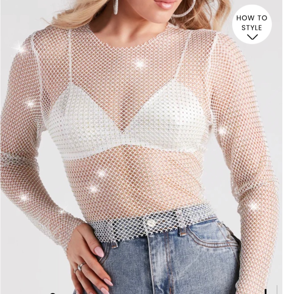Windsor Rhinestone fishnet Top